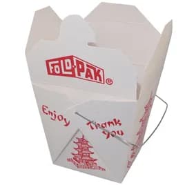 Fold-Pak® Food Pail 26 OZ 4X3.75 IN Paper White Red Round Without Handle 500/Case