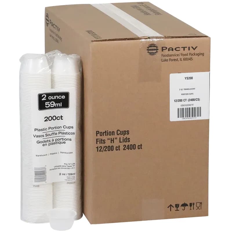 Souffle & Portion Cup 2 OZ HIPS OPS Translucent 2400/Case