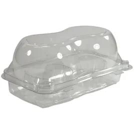 Cupcake Muffin Hinged Container With Dome Lid Jumbo 8X5.25X3.75 IN 2 Compartment PET Clear Rectangle 220/Case