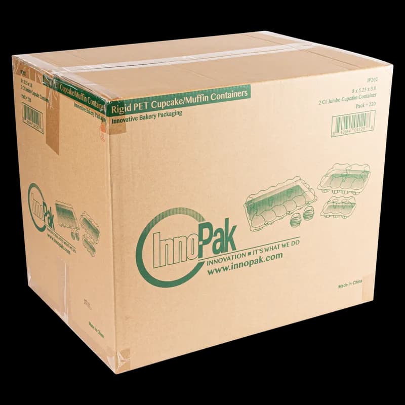 Cupcake Hinged Container With Dome Lid Jumbo 2 CT 8X5.25X3.8 IN PET Clear 220/Case