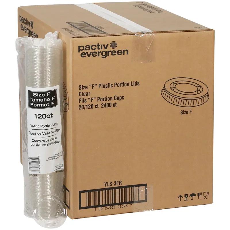 Lid Flat 3.04X0.23 IN 1 Compartment PET Clear For 3-4 OZ Souffle & Portion Cup 2400/Case