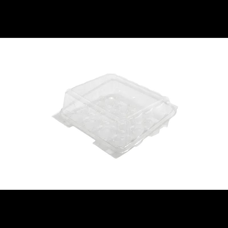 Mini Cupcake Hinged Container With Dome Lid 12 Compartment Plastic Clear 225/Case