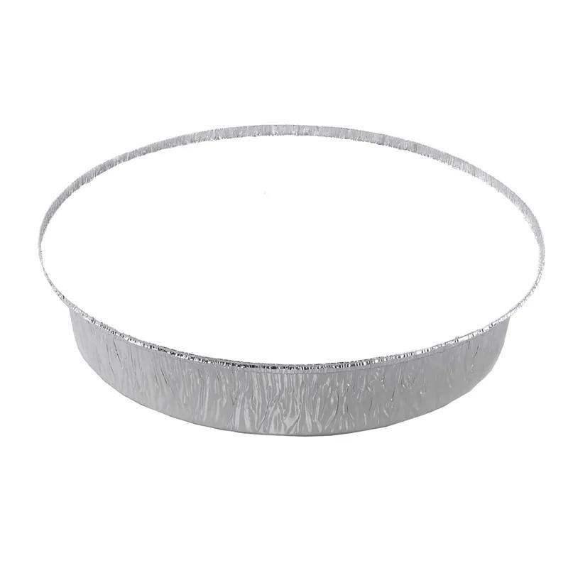 Take-Out Container Base & Lid Combo With Flat Lid 9X2 IN Aluminum Foil-Lined Paper Silver Clear Round 200/Case