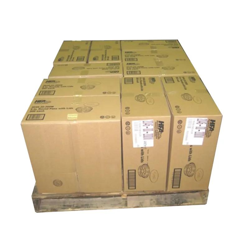 Take-Out Container Base & Lid Combo With Flat Lid 9X2 IN Aluminum Foil-Lined Paper Silver Clear Round 200/Case