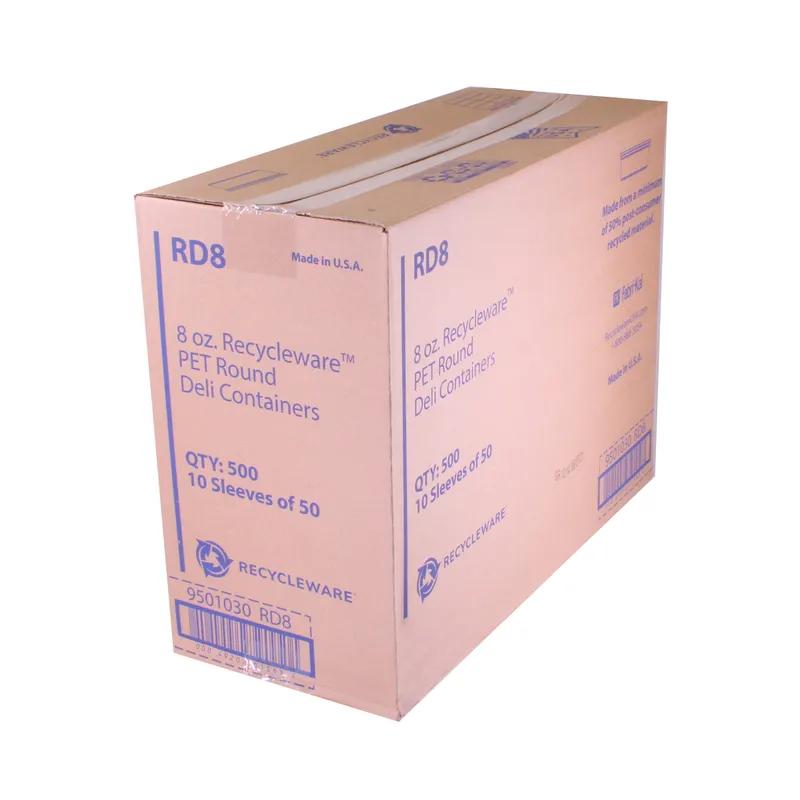 Recycleware® Deli Container Base 8 OZ RPET Clear Round 500/Case