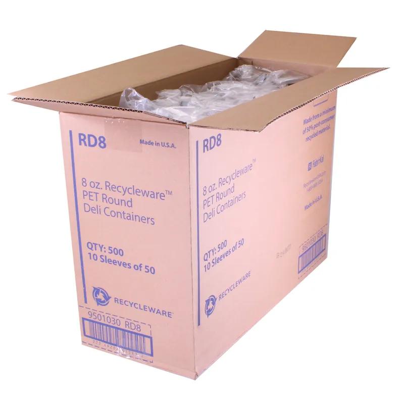 Recycleware® Deli Container Base 8 OZ RPET Clear Round 500/Case