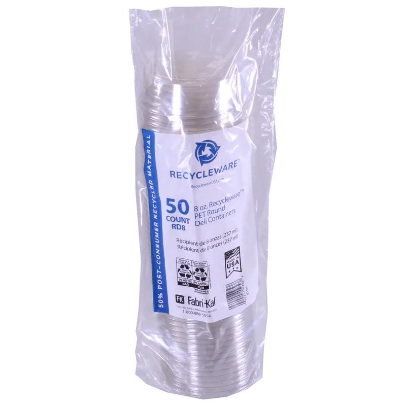 Recycleware® Deli Container Base 8 OZ RPET Clear Round 500/Case