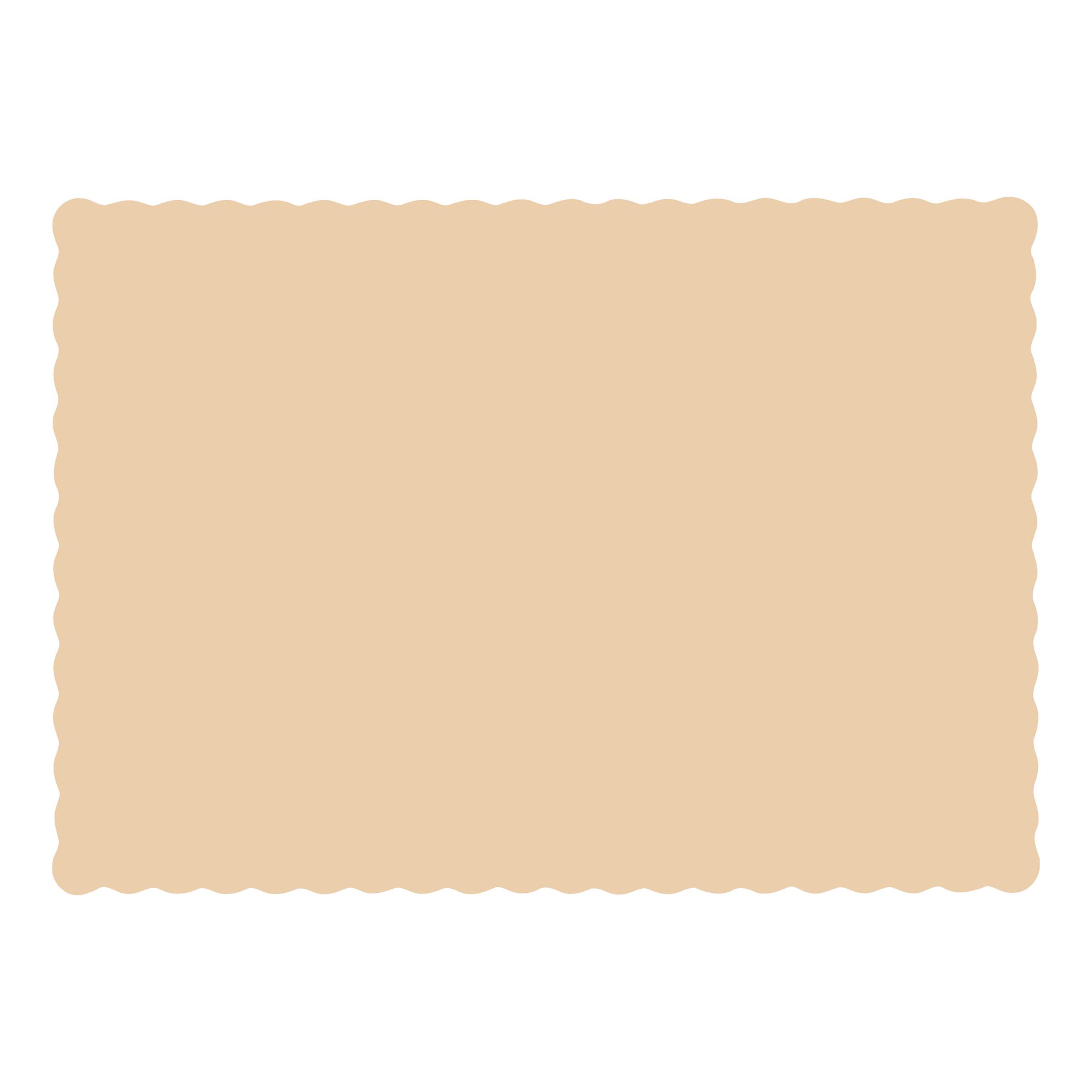 Placemat 10X14 IN Beige Rectangle Scalloped 1000/Case
