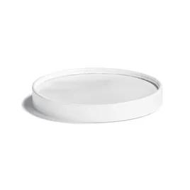 Lid Flat Paperboard White Round For 64 OZ Bowl 250/Case