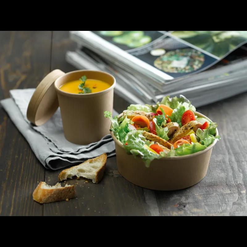 Food Container Base 24 OZ Paper Kraft Round Grease Resistant 45 Count/Pack 8 Packs/Case 360 Count/Case