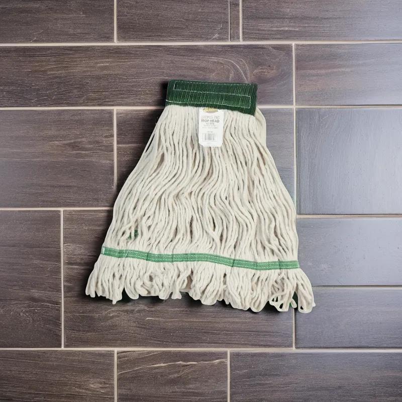 Victoria Bay Mop Head Medium (MED) White Cotton Synthetic Fiber 4PLY Loop End Launderable 12/Case