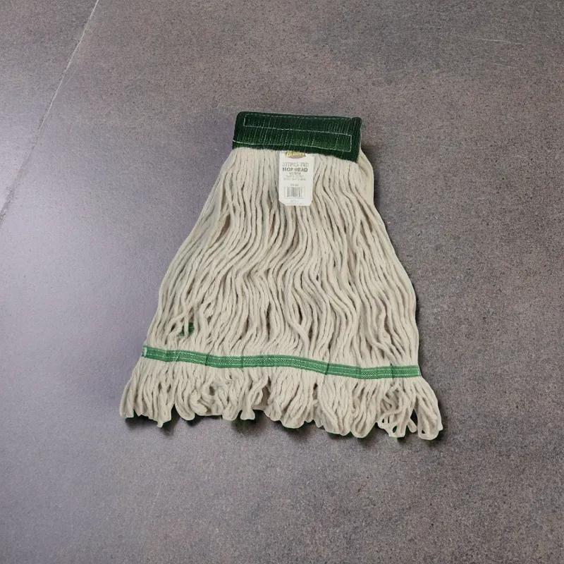 Victoria Bay Mop Head Medium (MED) White Cotton Synthetic Fiber 4PLY Loop End Launderable 12/Case