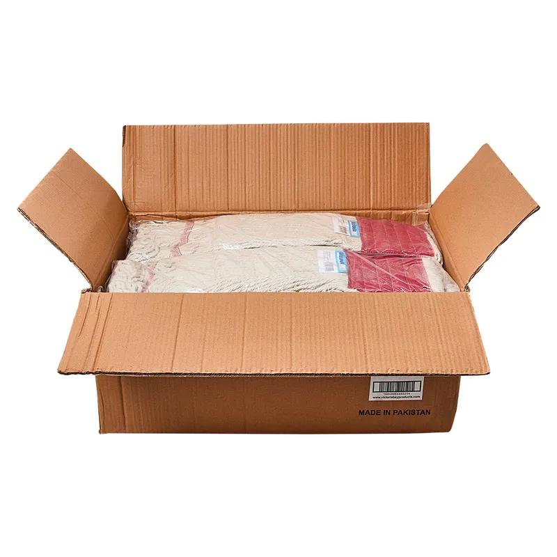 Victoria Bay Mop Head Large (LG) White Cotton Synthetic Fiber 4PLY Loop End Launderable 12/Case