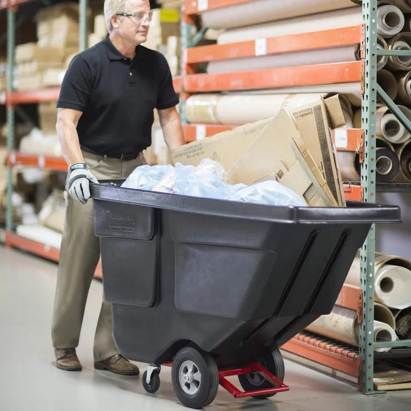 Utility Tilt Truck 29X60X38.5 IN 0.5 Cubic Yard 450 LB Black Red Resin FDA Approved Rotomolded 1/Each