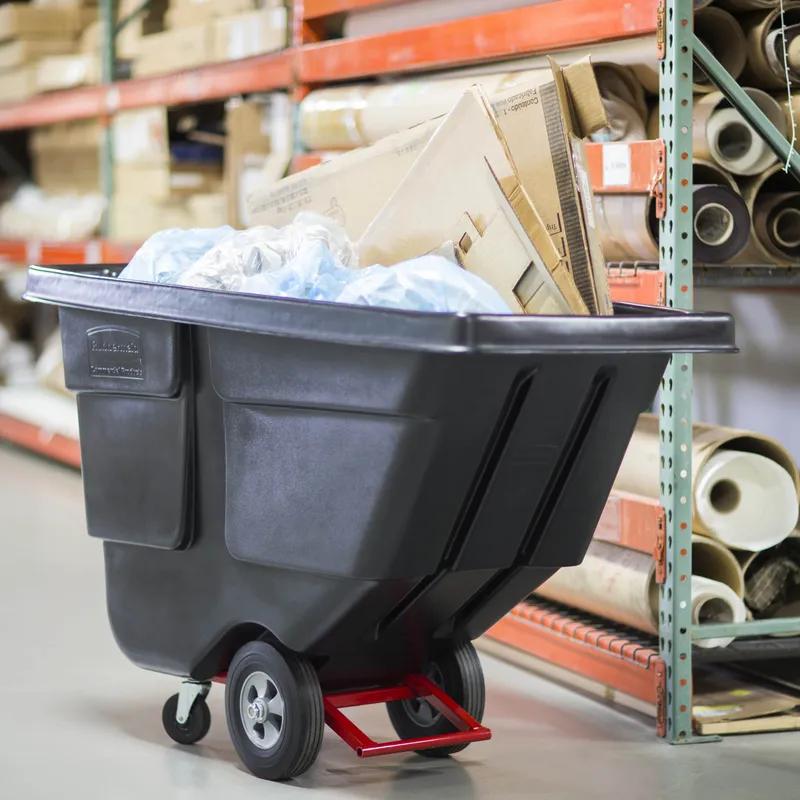 Utility Tilt Truck 29X60X38.5 IN 0.5 Cubic Yard 450 LB Black Red Resin FDA Approved Rotomolded 1/Each