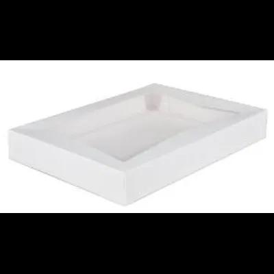 Bakery Box 16X12X2.25 IN SBS Paperboard White Rectangle 6 Corner Beers With Window 100/Case