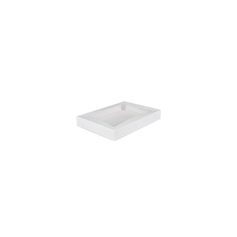 Bakery Box 16X12X2.25 IN SBS Paperboard White Rectangle 6 Corner Beers With Window 100/Case