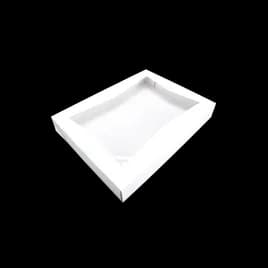 Bakery Box 16X12X2.25 IN SBS Paperboard White Rectangle 6 Corner Beers With Window 100/Case
