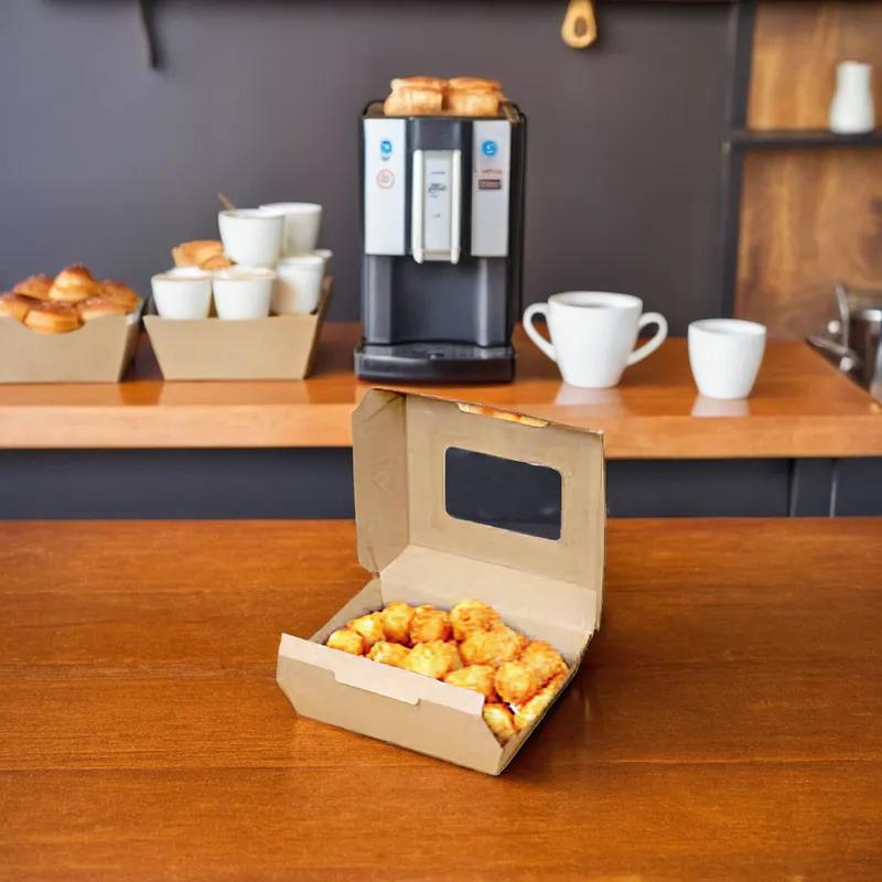 Bagcraft® EcoCraft Eco-Flute® Take-Out Box Hinged With Dome Lid 5X4X2.06 IN Paper Kraft Rectangle 300/Case