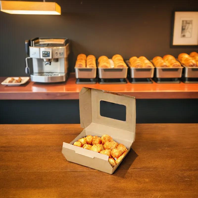 Bagcraft® EcoCraft Eco-Flute® Take-Out Box Hinged With Dome Lid 5X4X2.06 IN Paper Kraft Rectangle 300/Case