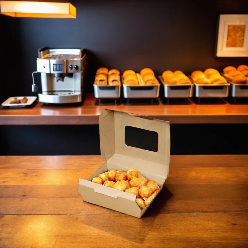 Bagcraft® EcoCraft Eco-Flute® Take-Out Box Hinged With Dome Lid 5X4X2.06 IN Paper Kraft Rectangle 300/Case