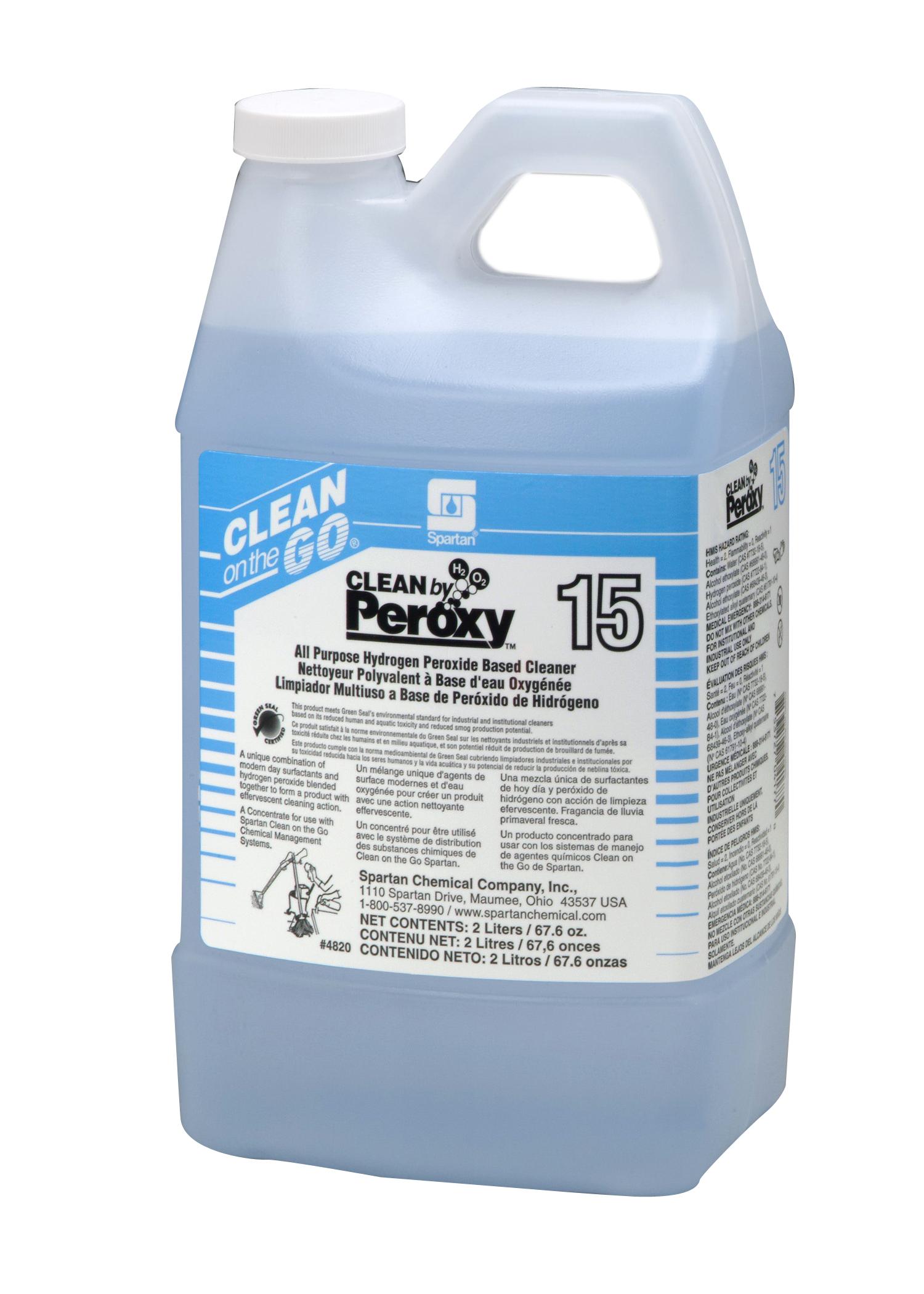 Clean by Peroxy® 15 Spring Rain All Purpose Cleaner 2 L Multi Surface Acidic Concentrate Peroxide 4/Case