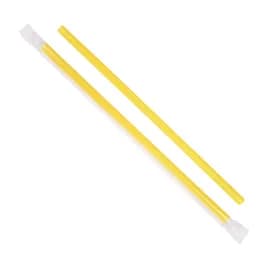 Giant Straw 0.314X9 IN Plastic Yellow Paper Wrapped 2500/Case