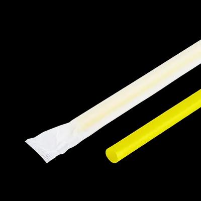 Giant Straw 0.314X9 IN Plastic Yellow Paper Wrapped 2500/Case
