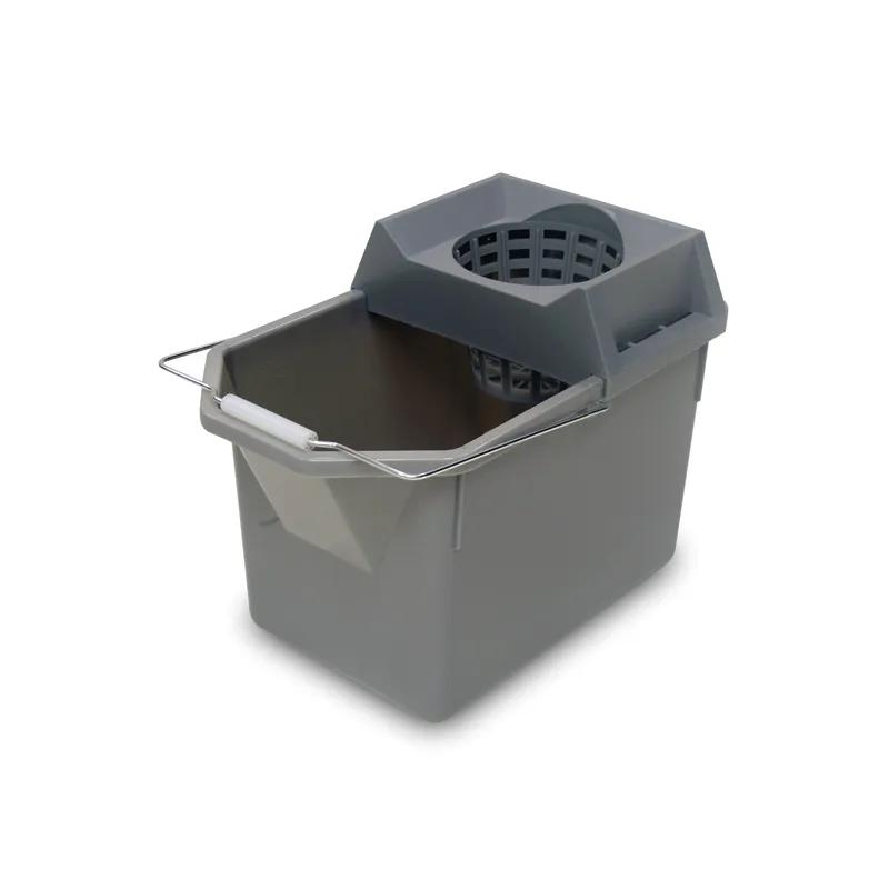 Mop Bucket & Strainer 17.00X10.50X12.00 IN 15 QT Plastic Gray 1/Each