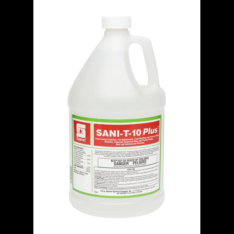 Sani-T-10 Plus® Unscented Food Service Sanitizer 1 GAL Multi Surface Food Contact Neutral RTU Quat 4/Case