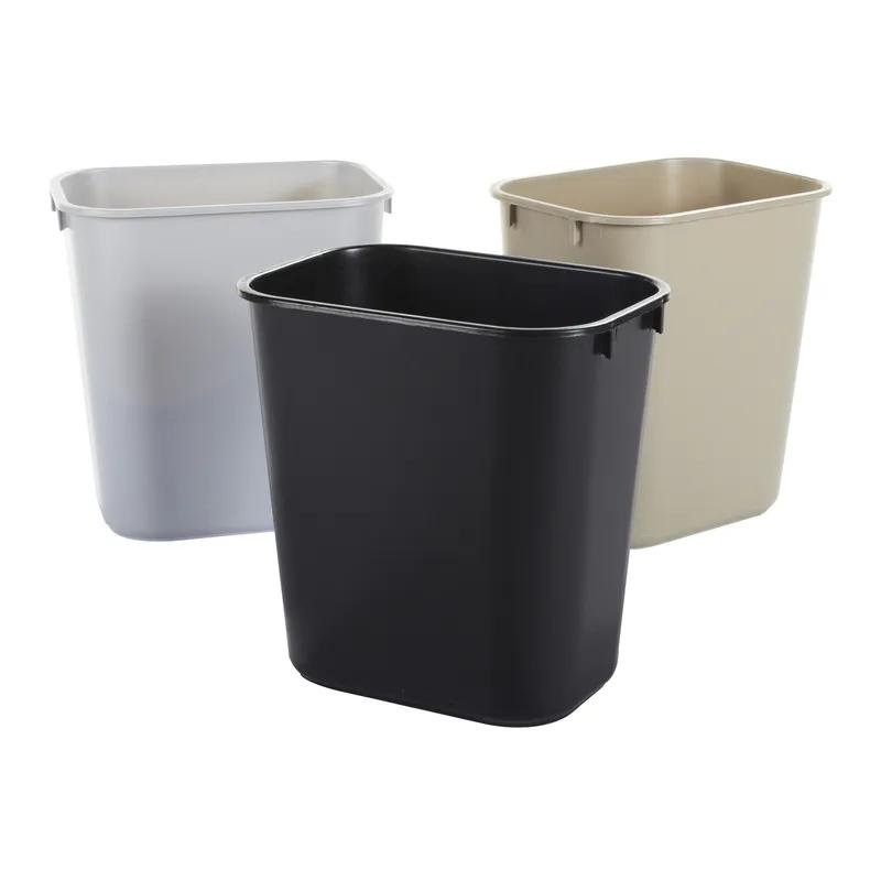 Trash Can 8.25X11.13X12.25 IN 3.5 GAL 14 QT Beige Rectangle Resin Fire Resistant Deskside 1/Each