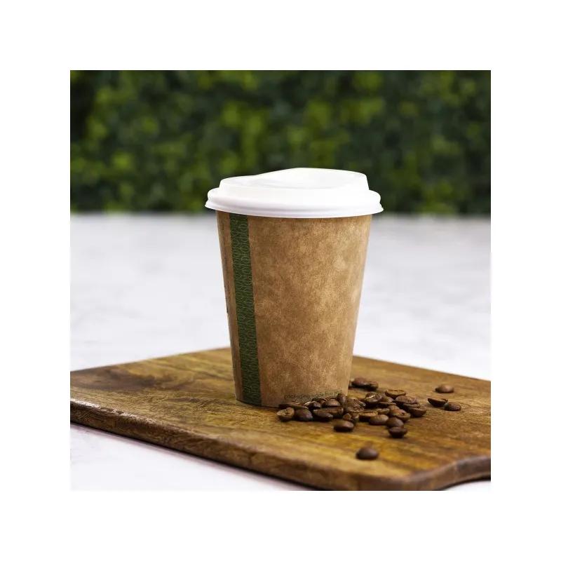 Hot Cup 12 OZ Single Wall Poly-Coated Paper PLA Kraft 1000/Case