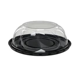 Pie Container & Lid Combo With Dome Lid 9X3 IN PET Black Clear Swirl 100/Case