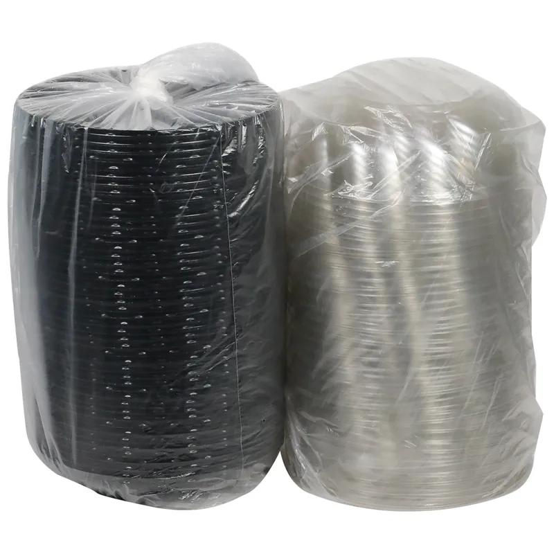 Pie Container & Lid Combo With Dome Lid 9X3 IN PET Black Clear Swirl 100/Case