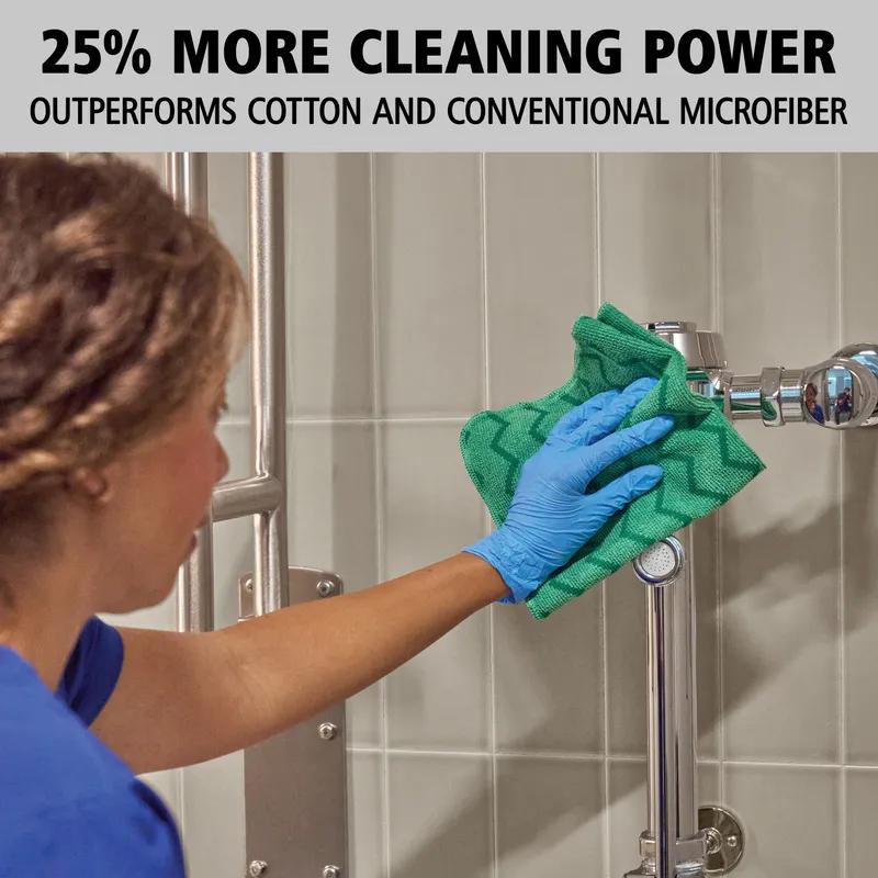 Hygen™ All Purpose Cleaning Cloth 16X16 IN Microfiber Green 12/Case