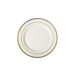 Plate 6 IN Plastic White Silver Round 150/Case