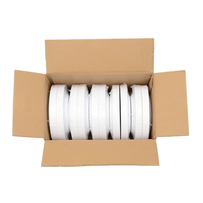 Plate 6 IN Plastic White Silver Round 150/Case