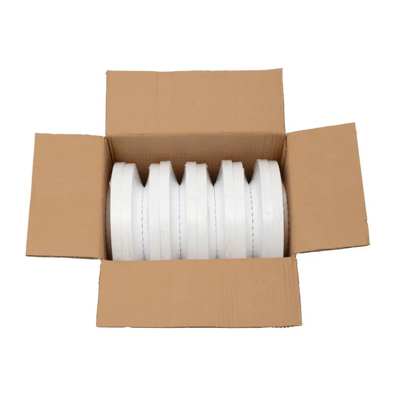 Plate 10 IN Plastic White Silver Round 120/Case