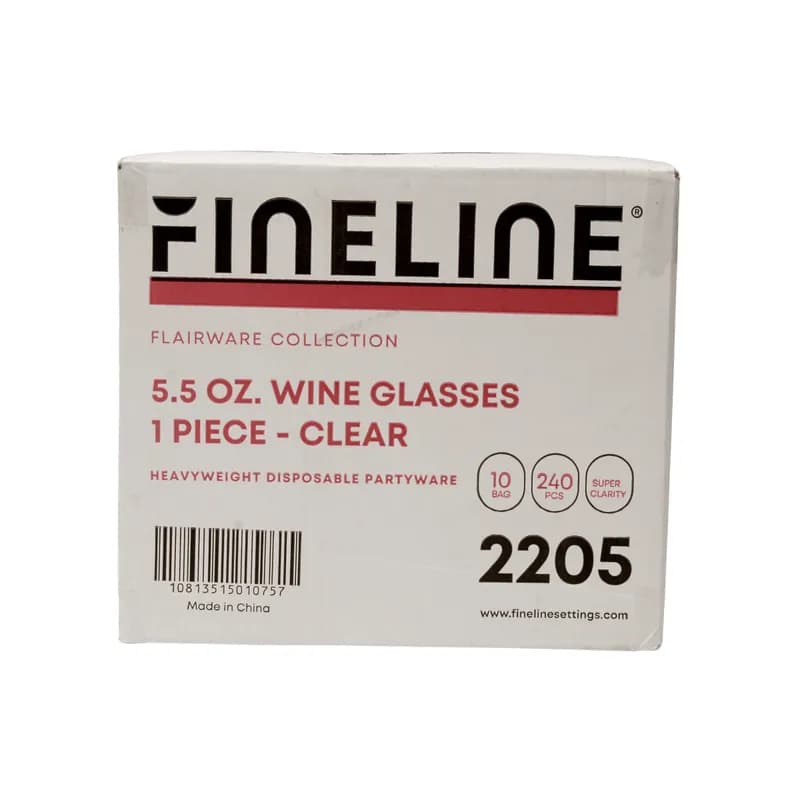 Flairware Cup Wine With Stem 5.5 OZ PS Clear 240/Case