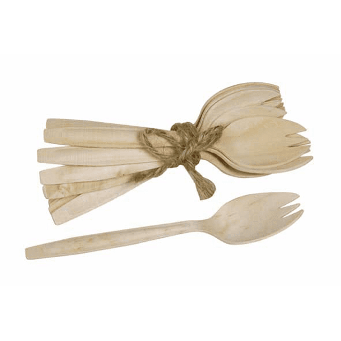 Spork 5.7 IN Wood Natural 250 Count/Pack 8 Packs/Case 2000 Count/Case