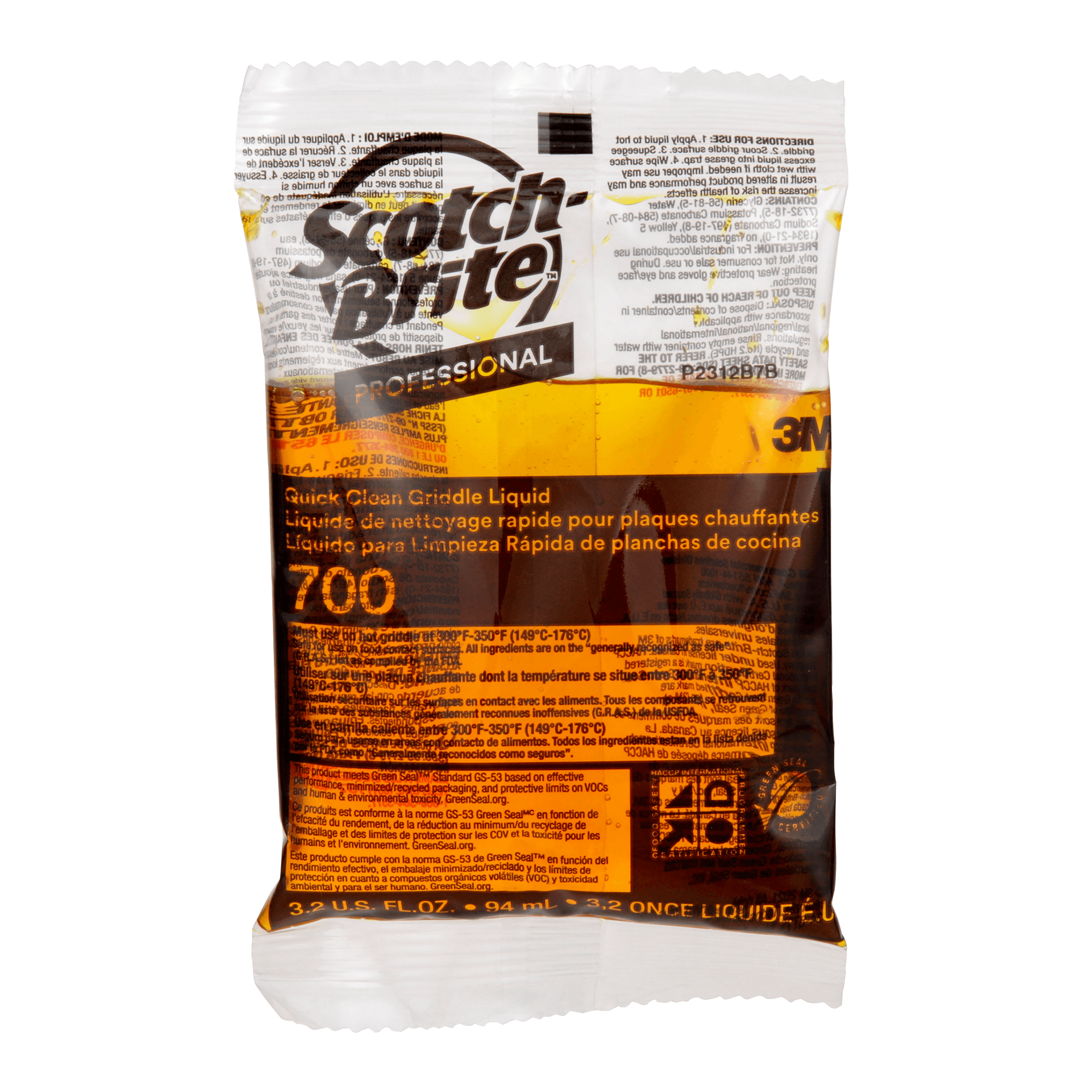 Scotch-Brite™ Quick Clean 700-40 Griddle Cleaner 3.2 FLOZ Liquid 40/Case