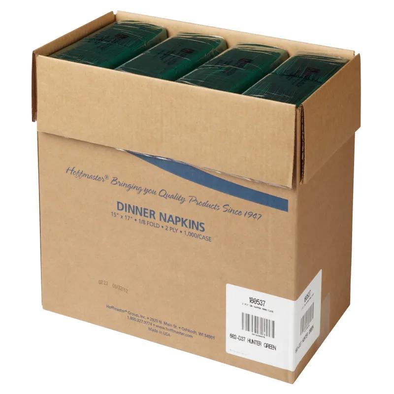 Dinner Napkins 17X15 IN 7.5X4.25 IN Hunter Green Tissue Paper 2PLY 1000/Case