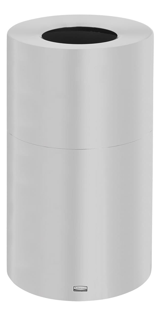 Atrium® Trash Can 21 GAL Satin Plastic Aluminum With Open Lid With Rigid Liner 1/Each
