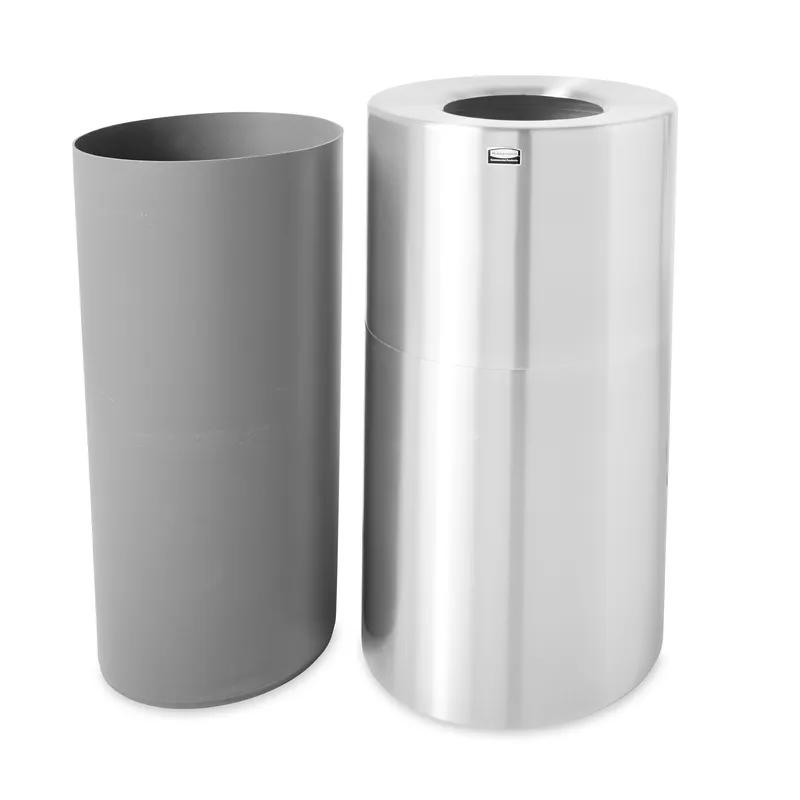 Atrium® Trash Can 21 GAL Satin Plastic Aluminum With Open Lid With Rigid Liner 1/Each