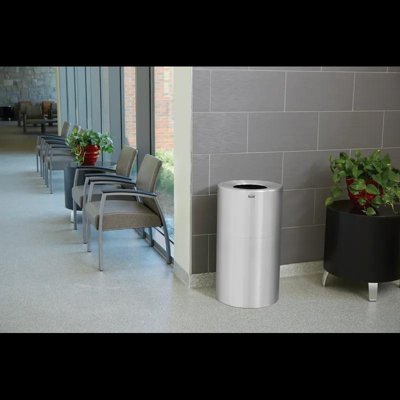 Atrium® Trash Can 21 GAL Satin Plastic Aluminum With Open Lid With Rigid Liner 1/Each