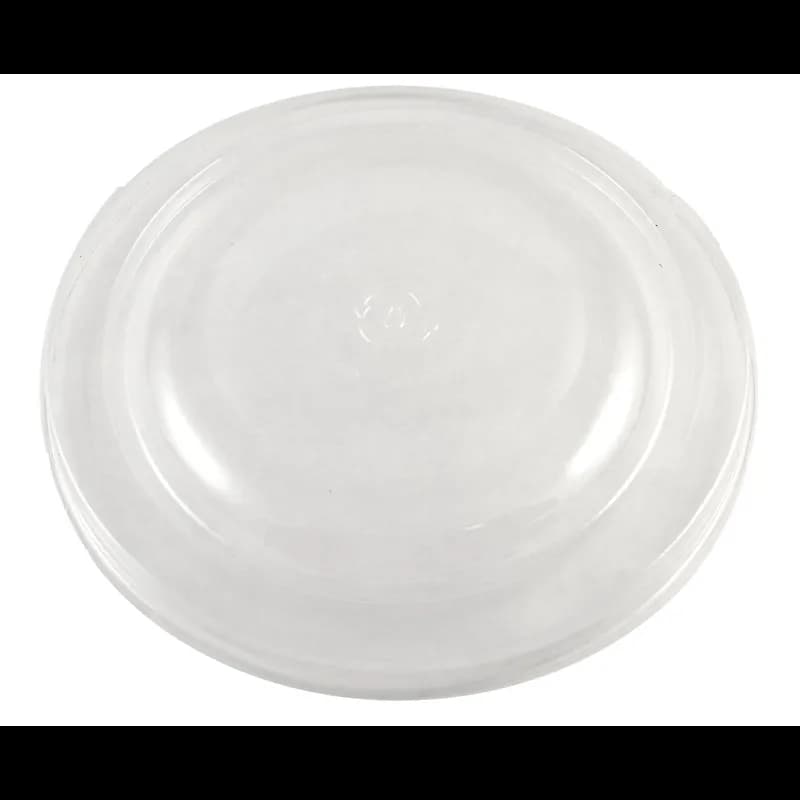 Lid Flat 7.5X1 IN 1 Compartment PLA Clear Round For 16-24-32 OZ Bowl Unhinged 300/Case