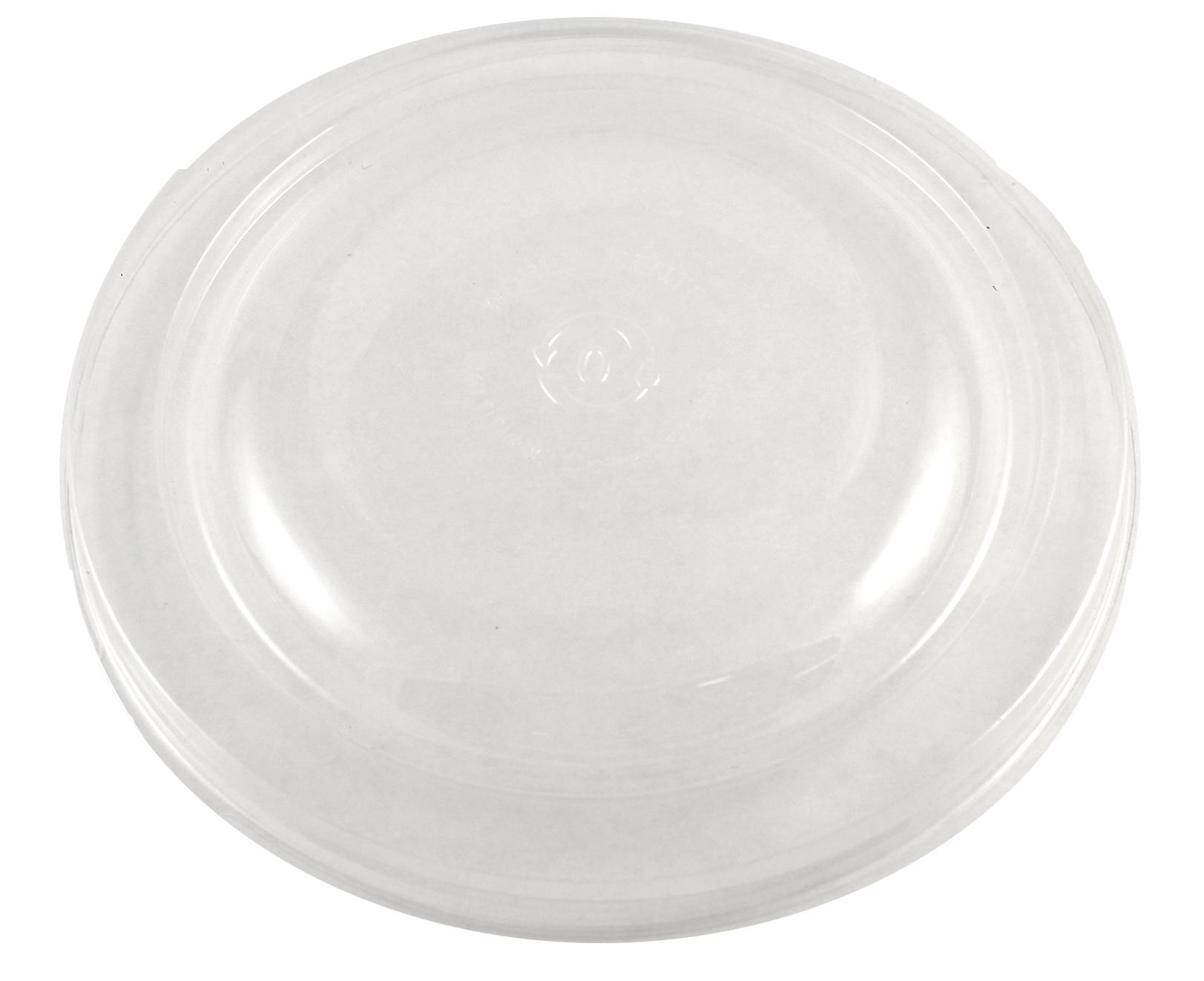 Lid Flat 7.5X1 IN 1 Compartment PLA Clear Round For 16-24-32 OZ Bowl Unhinged 300/Case