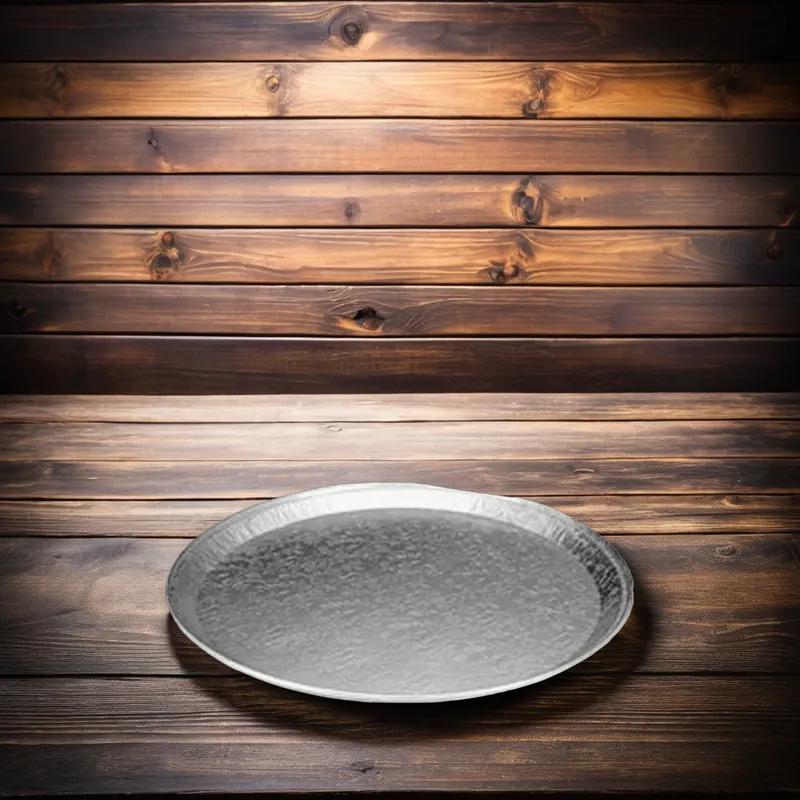 Serving Tray 18X1 IN Aluminum Silver Round Embossed 25/Case