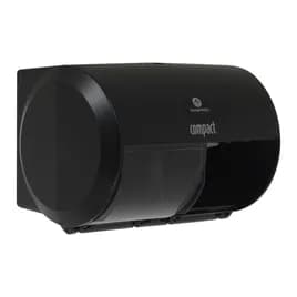 Compact® Toilet Paper Dispenser 6.75X10.12 IN Wall Mount Black 2-Roll Coreless Side-by-Side High Capacity 1/Each