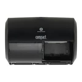 Compact® Toilet Paper Dispenser 6.75X10.12 IN Wall Mount Black 2-Roll Coreless Side-by-Side High Capacity 1/Each